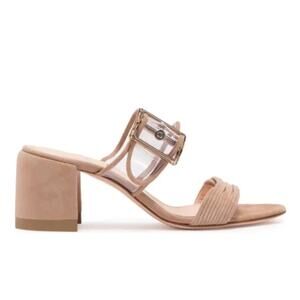 AGL Transparent Buckle Strap Mule Sandals